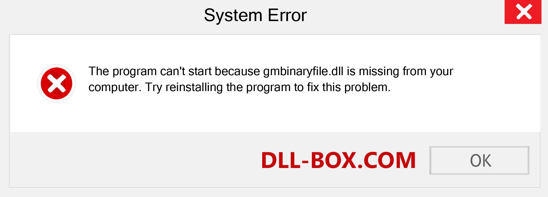  gmbinaryfile.dll file is missing?. Download for Windows 7, 8, 10 - Fix  gmbinaryfile dll Missing Error on Windows, photos, images